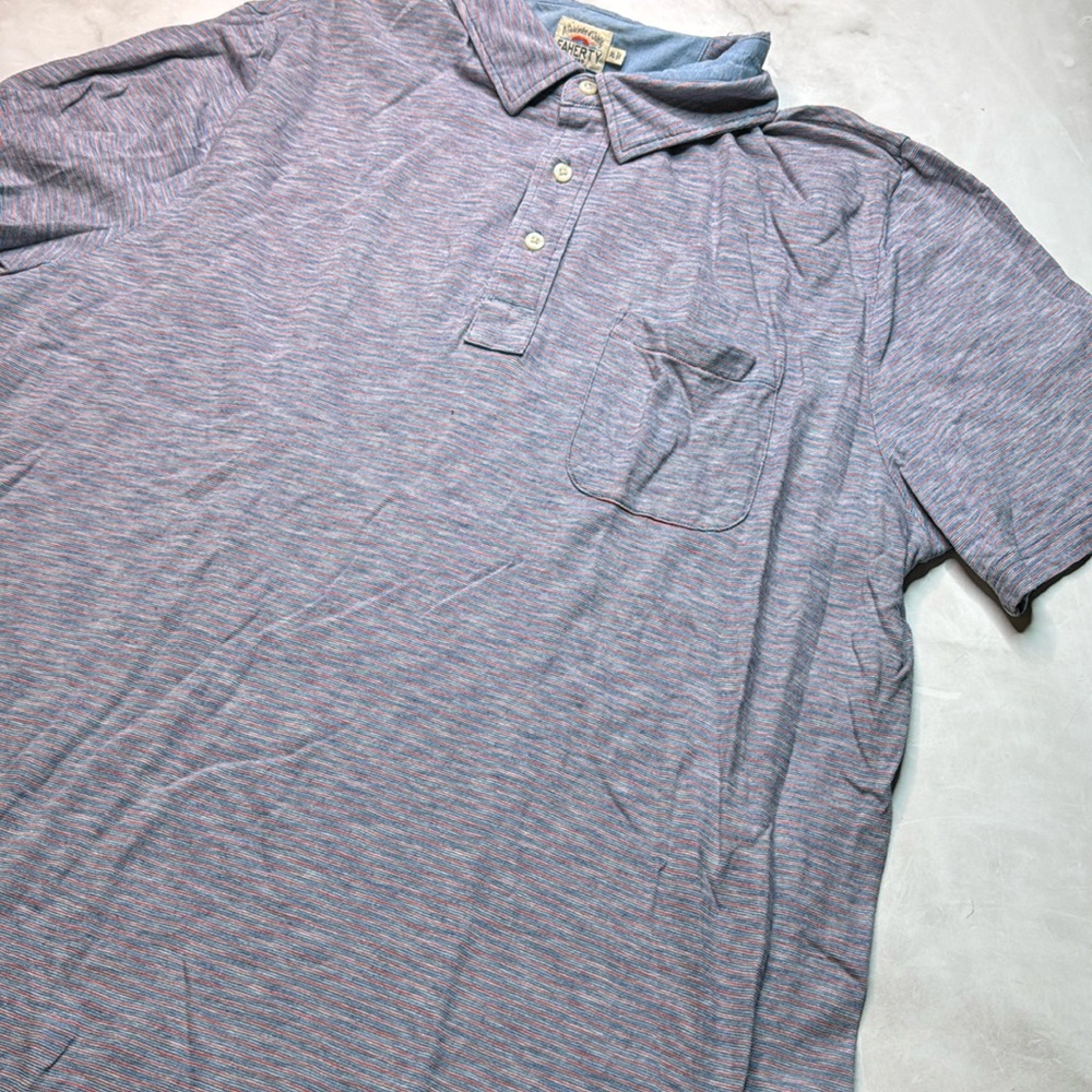 Faherty Striped Knit Polo